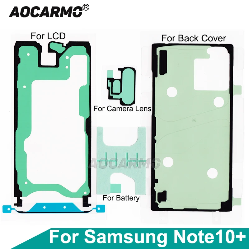 For Samsung Galaxy Note10+ Note 10 Plus LCD Screen Adhesive Front Frame Glue Battery Back Cover Camera Lens Full Set Sticker