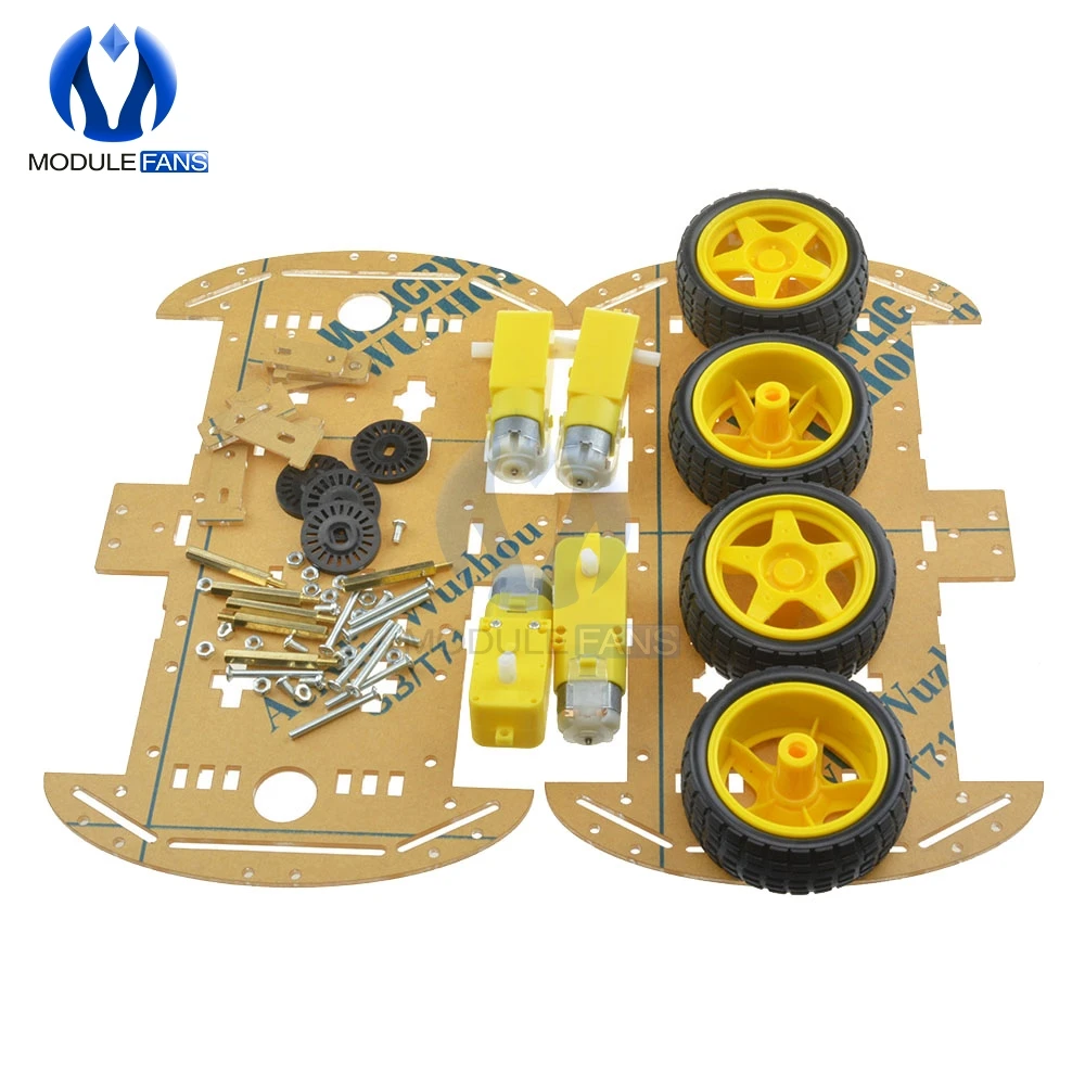 4WD Robot Smart Car Chassis Kits with Speed Encoder For Arduino 51 M26 DIY Education Kit Diy Electronic Battery Box