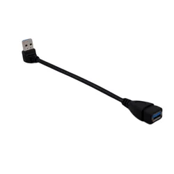 20cm USB 3.0 prawo/lewo/góra/kąt nachylenia 90 stopni przedłużacz kabla Adapter z gniazda męskiego na żeńskie kable USB