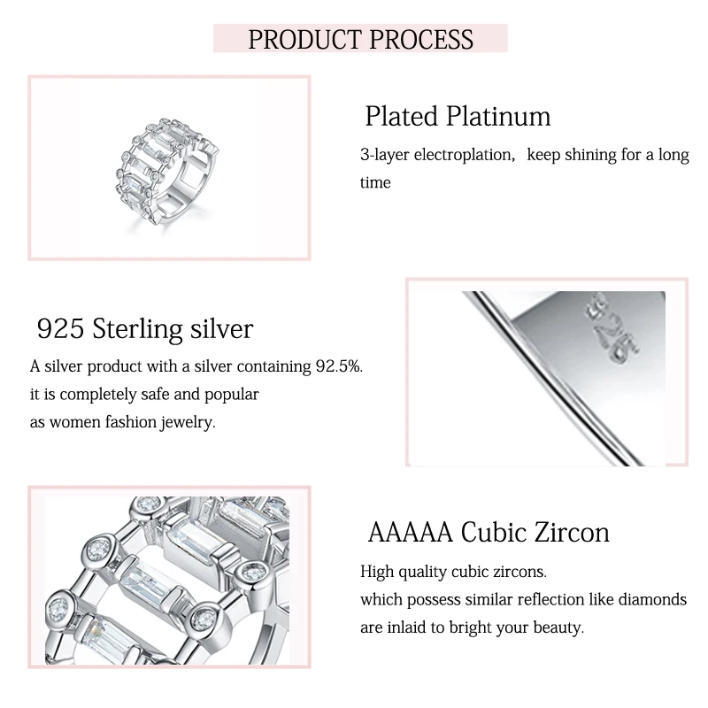 Laya New 100% 925 Sterling Silver Classic Sparkling Squared Ring For Women Luxury AAAAA CZ Wedding Engagement Fine Jewelry