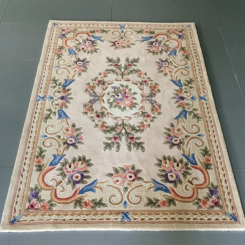 

Modern Flower Carpet for Living Room, Home, Office Rug, Thick Wool, Bedroom Carpet, Sofa, Coffee Table Floor Mat, European