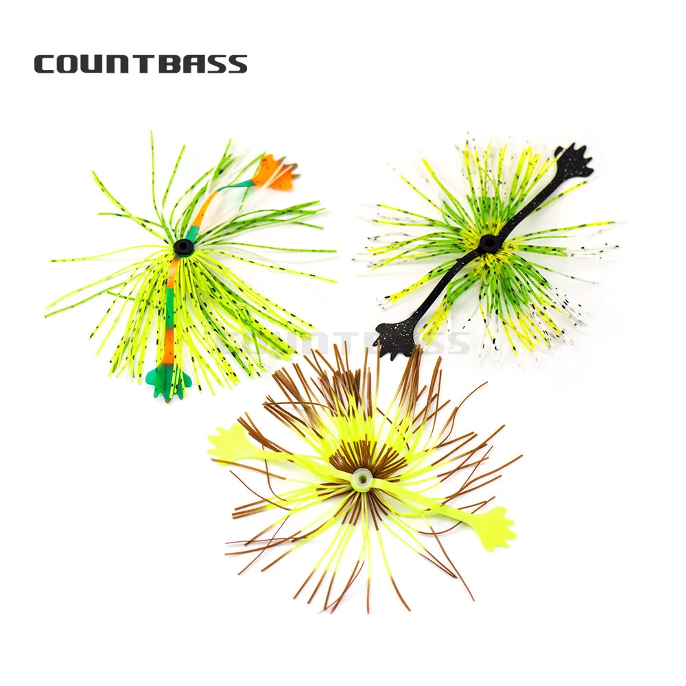 COUNTBASS 6PCS Silicone Rubber Skirt Trailer Replacement for Frog Bait Octopus Madai Squid Jigging Fishing Lures