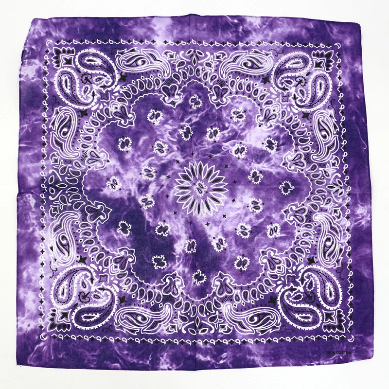 Cotton Vintage Tie-Dye Style Printed Paisley Bandanas Hiphop Men HeadScarves Women Headband Riding Masks Headwear