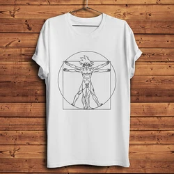 Leonardo da Vinci,Uomo vitruviano Proportion,funny anime t shirt,men new white casual ,cool geek streetwear t-shirt