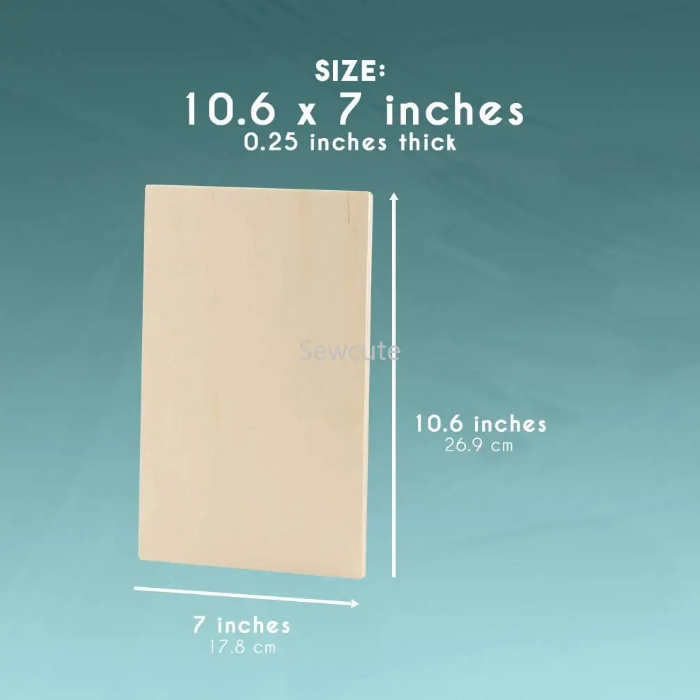 Placa de madeira inacabada para pintura, placa em branco, prancheta retangular, artesanato DIY, 10,6x7 polegadas, 27x17cm, 5pcs