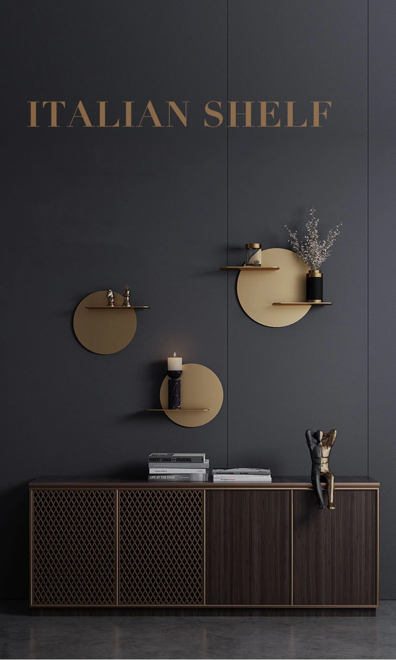 Modern Wrought Iron Round Wall Holder Items Home Livingroom Background Wall Shelf Decoration Kitchen Bathroom Wall Bracket Decor image 5
