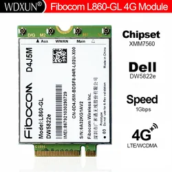 DW5822e L860-GL D4J5M 4G LTE Module 1Gbps Cat16  M.2 For dell Inspiron 7490 Dell Wireless 5822e Intel XMM 7560 LTE-A