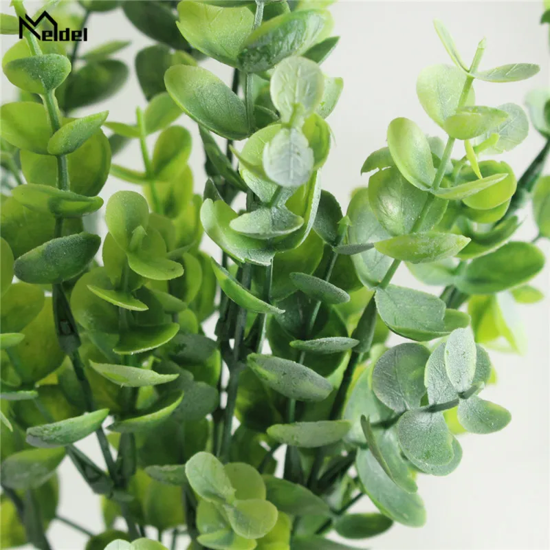 Kunstplanten Eucalyptus Gras Plastic Varens Groene Bladeren Nep Bloem Plant 7 Vork 35 Mesh Eucalyptus Leaf Wedding Home Deco