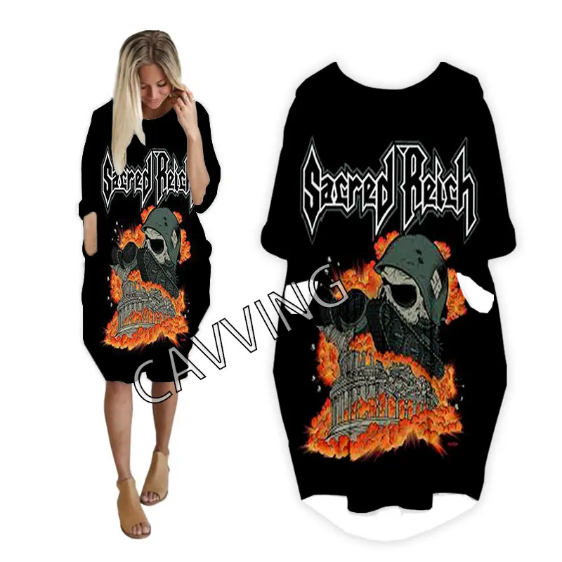 CAVVING 3D Drucken Heiligen Reiches Mode Midi Lustige Hemd Harajuku Top Frauen Anime Kleid Logo frauen Rock Lang-ärmeln Kleid