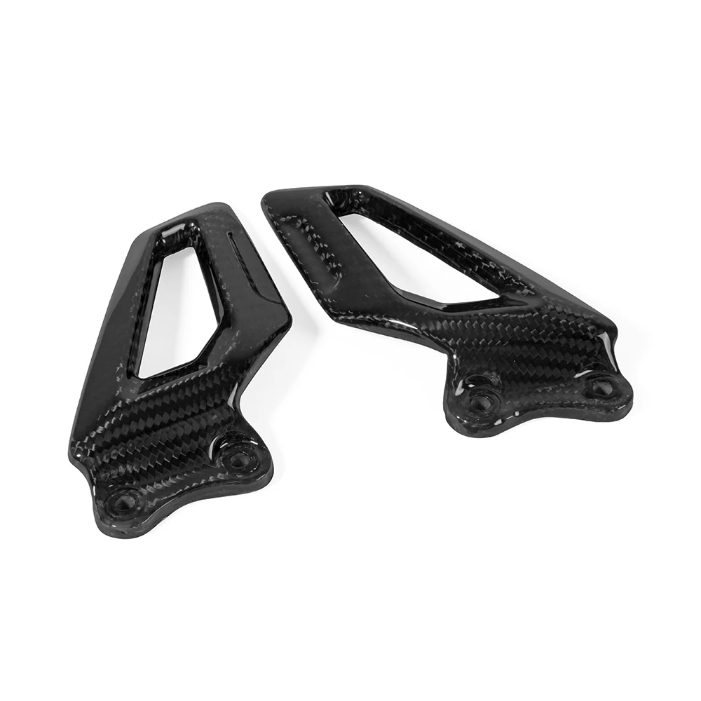 For BMW S1000RR S1000 2020 2021 Real Carbon Fiber Rearset Heel Guard Plates Covers Protector Motorcycle Modification Accessories