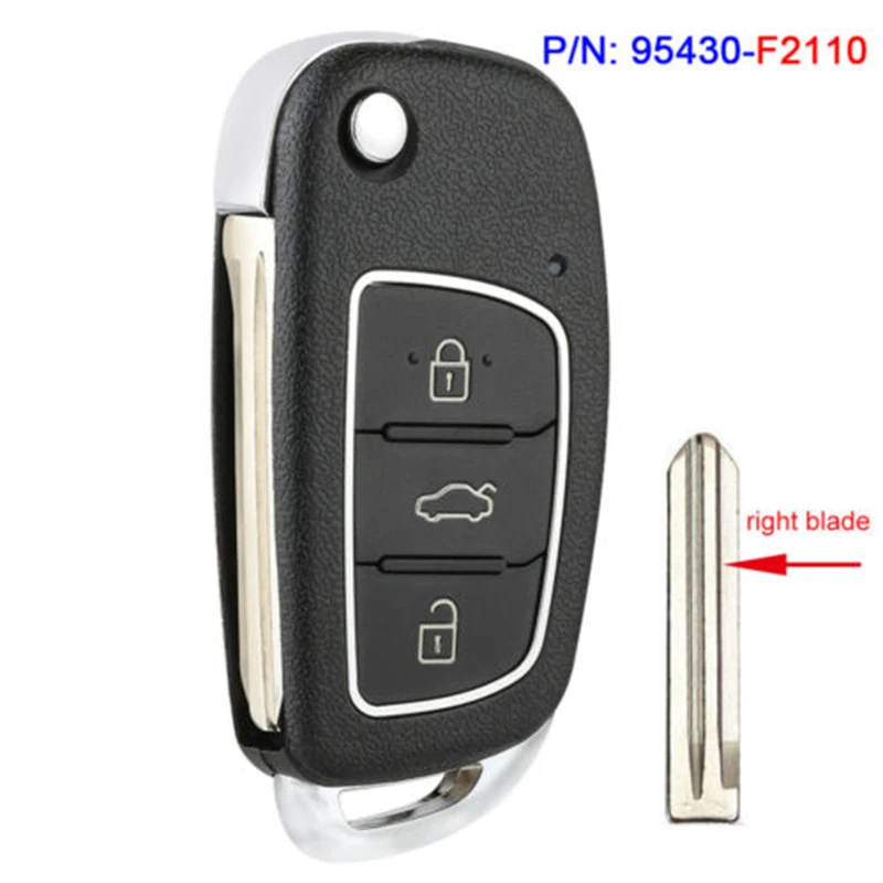 CE0682 OKA-420T 95430-F2110 Flip Remote Key Fob Replacement 433MHz 4D60 Chip 3 Buttons for Hyundai Elantra 2016 2017 2018