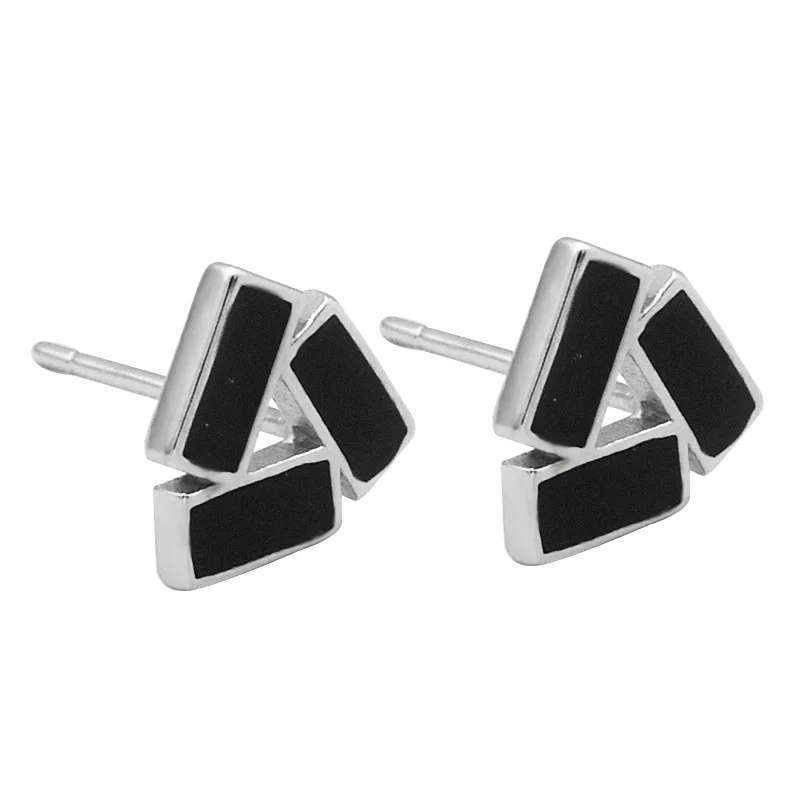 Black Ear Stud  ,Thomas Fashion Cosmic Jewerly For Women,2021 New Ts Trendy Timeless Gift in 925 Sterling Silver