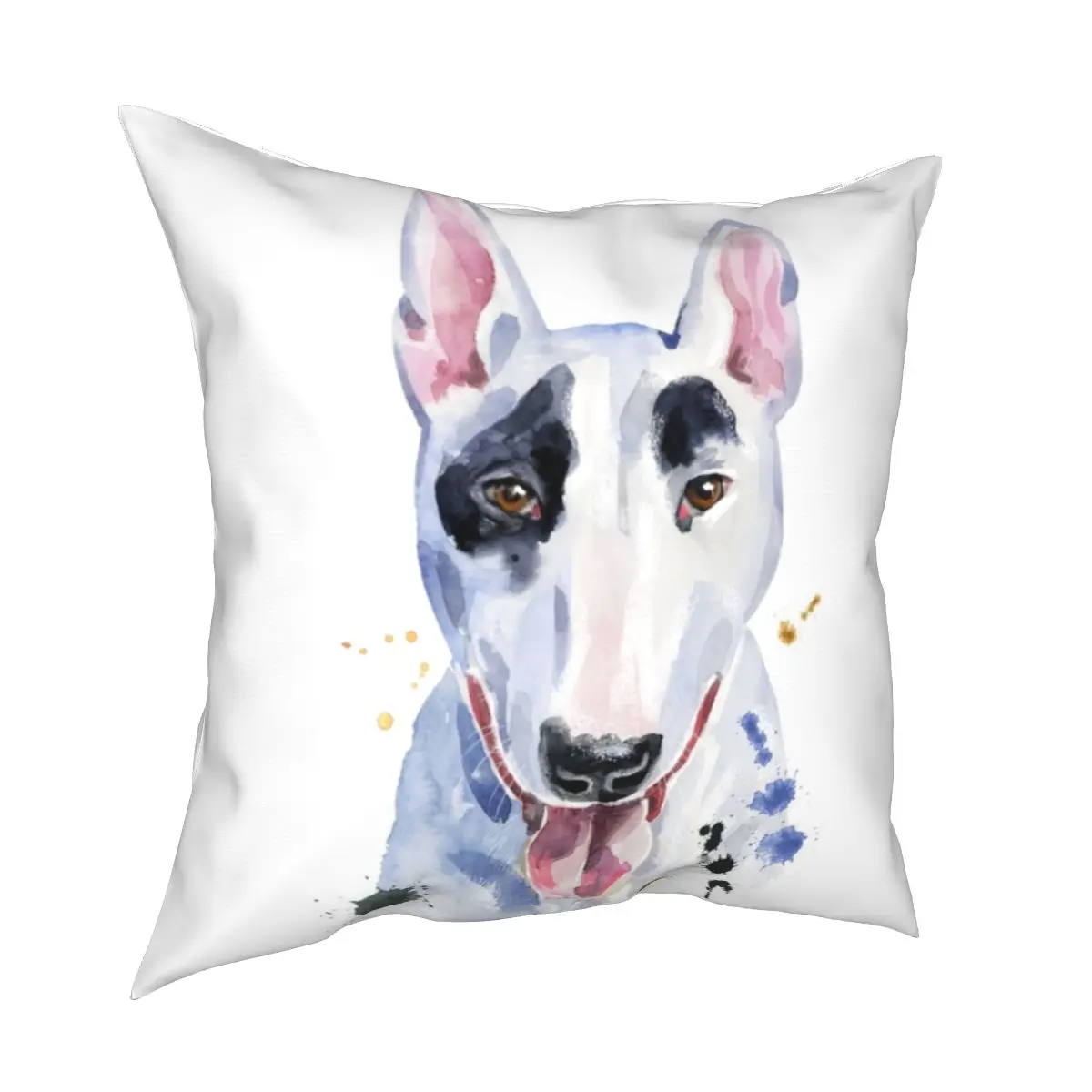 Bull Terrier Funny Cute Dog Pillowcases Polyester Home Puppy Pattern Cushion Case Cool Decor Pillowcase 45*45cm