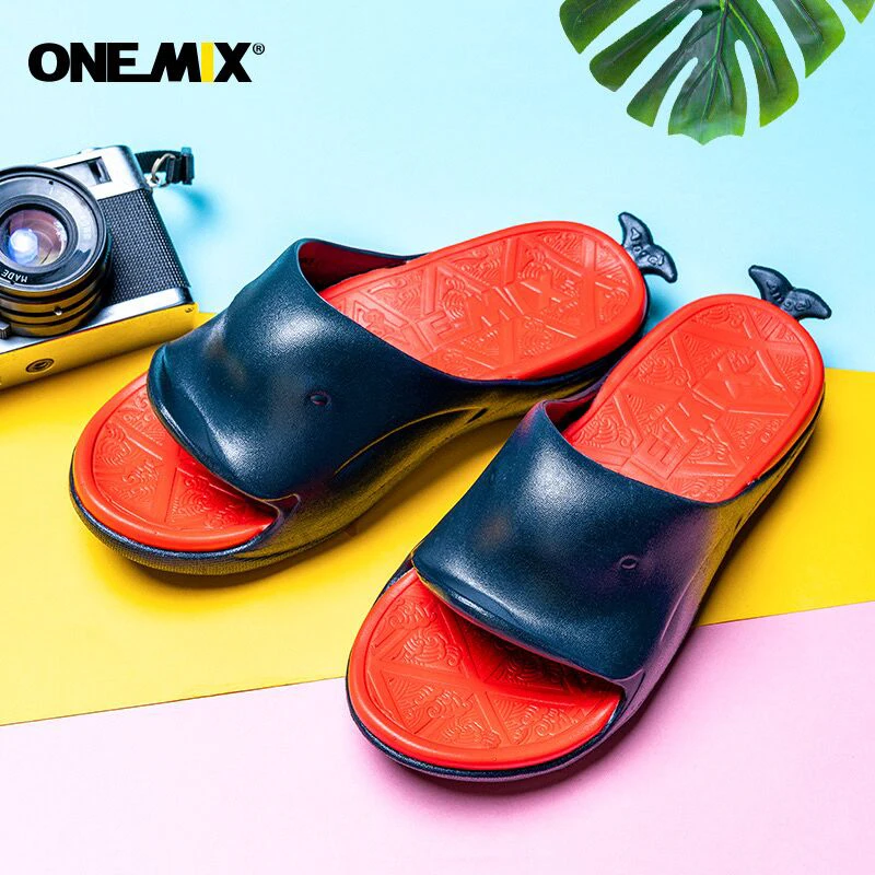 Onemix Summer Shark Slippers Men Women Thick Platform Indoor Bathroom Soft Breathable Garden Shoe Casual Beach Sandals Zapatos