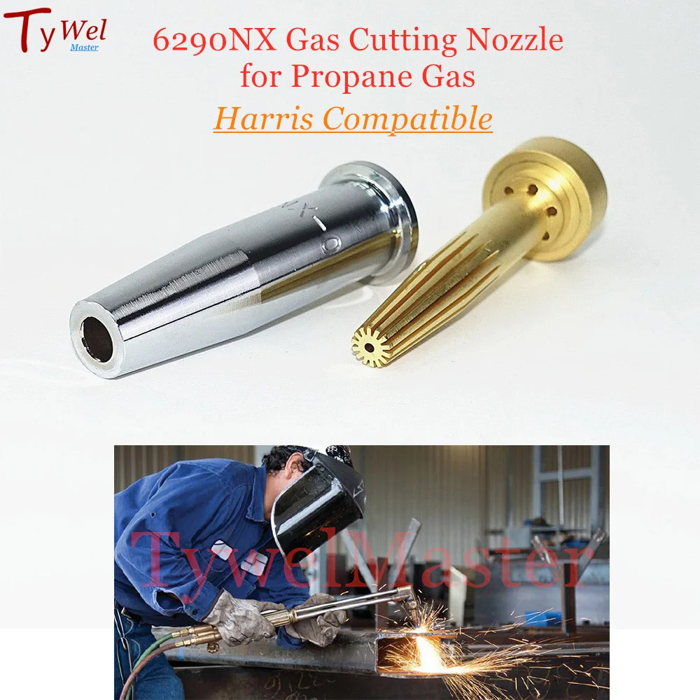 5pcs 6290NX Cutting Nozzle Metal Cutter Tip for Harris-Compatible Oxygen Propane Gas Cutting Torch