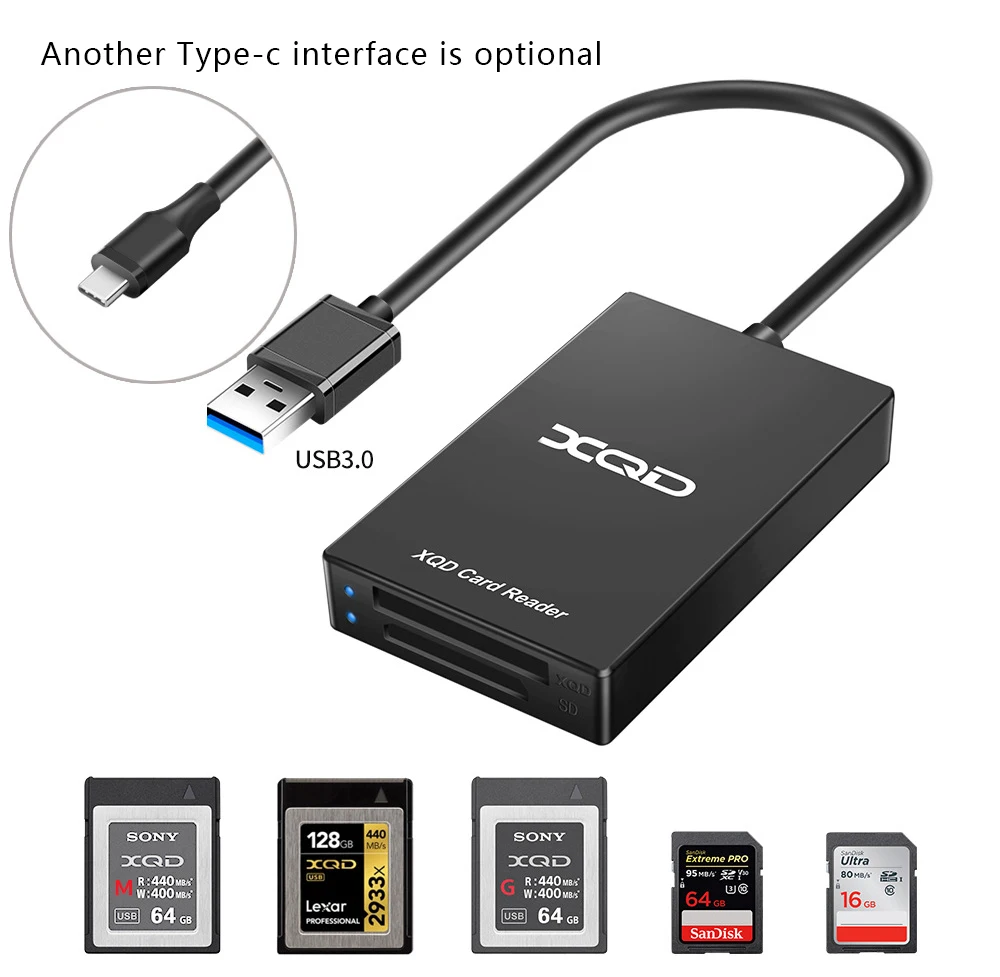 UTHAI Q02 Rocketek Multifunktions-Typ-C-zu-XQD-Kartenleser USB 3.0-Kartenleser M/G-Speicherkarte unterstützt Geschwindigkeiten bis zu 5 Gbit/s – Detail 2