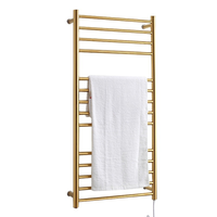 Bathroom 304 Stainless Steel Gold Heated Towel Warmer Waterproof Grade Ip56 Electric Heating Towel Rail Rack 162W 110V/220V