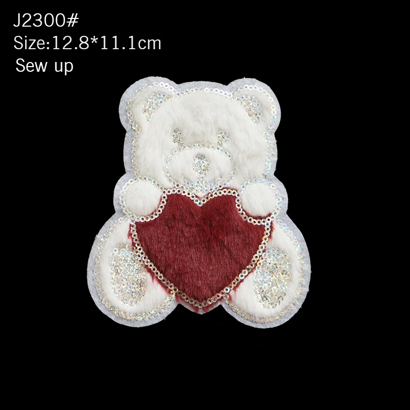 Cute cartoon towel SeQuin Embroidery Sewing Clothing Patch Bear Stripe Badge Clothing Bag T-shirt Shoes Backpack Hat DIY