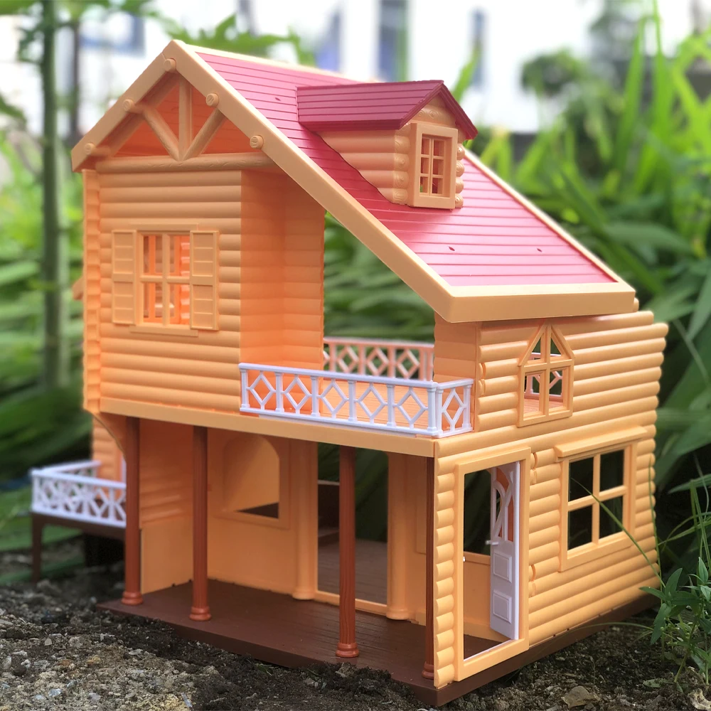 Forest Family Villa Red Roof  1/12 Simulation DollHouse Miniature DIY Girl Play House Toy DollHouse Furniture For Dolls Gift set