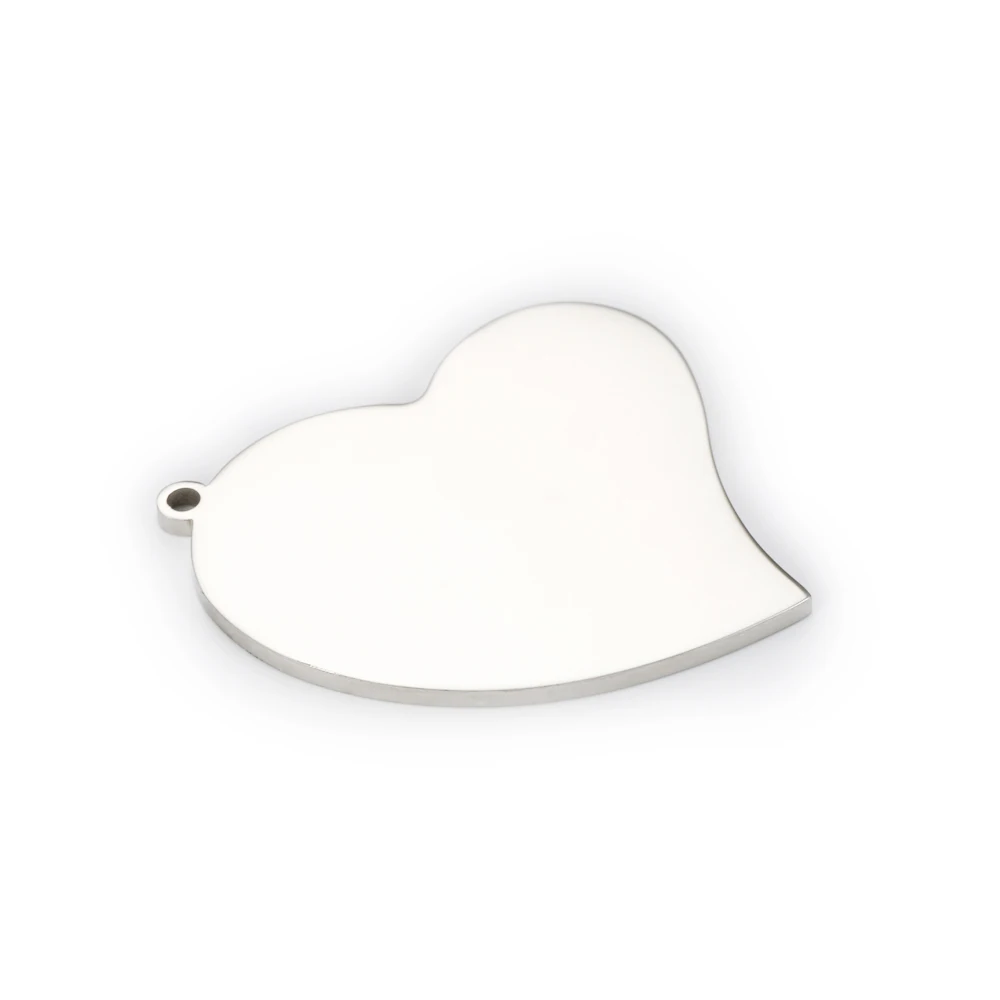 MaiLun 30 Stück Blanko-Herzanhänger aus Edelstahl, Herzperle, gravierbare Herzanhänger, Herzanhänger, Zubehör für Armband, Halskette – Detail 3