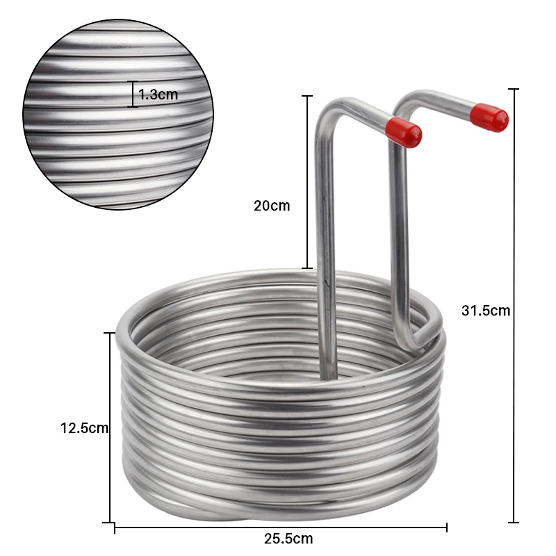 Home Brewing Immersion Chiller, 12.7mm Stainless Steel Cooling Coil Tube Heat Exchanger, Food Grade Wort Chiller Rapid Beer Cool