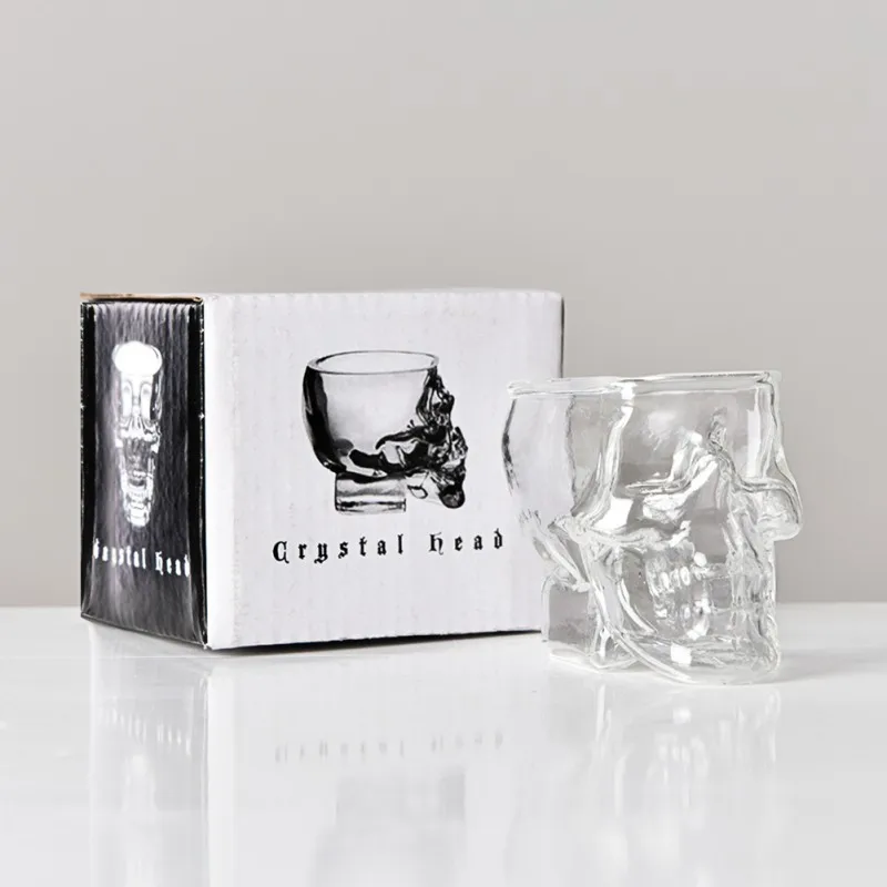 1/2/6pcs Halloween Skull Shaped Clear Glass Novelty 2.8 Oz Shot Glasses Decorative Drinkware Tea Coffee Cups for Home Office