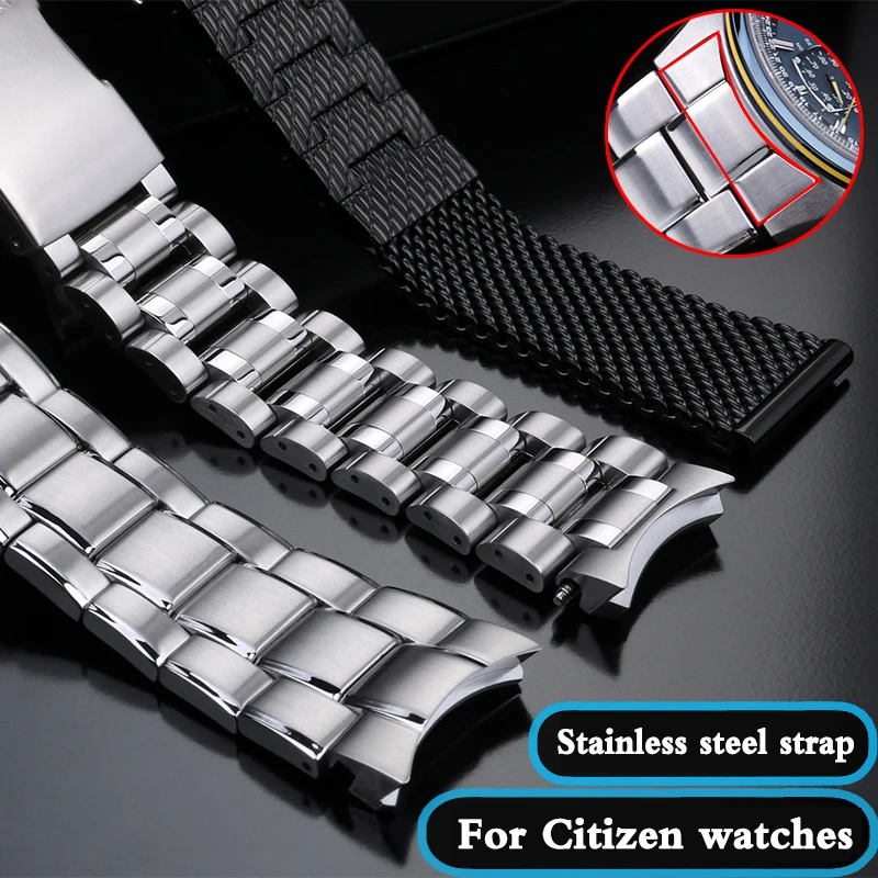 22mm 23mm High Quality Milan Mesh Stainless Steel Bracelet For Citizen AT8020/JY8078/CB5840 Strap Men\'s Luxury