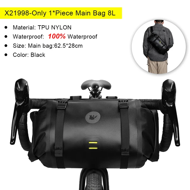 Rhinowalk Bicycle Bag Handlebar Bag Waterproof Front Tube Cycling Bag MTB Multifunction Portable 12L MTB Road Handlebar Bag image 3
