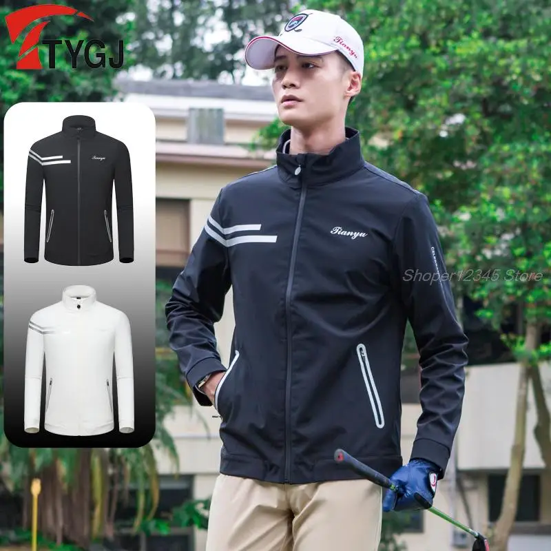 2021 Autumn Winter Men Golf Jackets Waterproof Full Zipper Casual Jacket For Male Windproof Keep Warm Golf Apparel Sports Coat