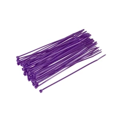 uxcell 100pcs Cable Zip Ties 150mmx2.5mm Self-Locking Nylon Tie Wraps Purple Single-use Locking Flexible Cable Tie