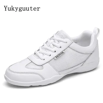 Zapatos de baile de suela suave para mujer, zapatillas de Jazz de cuero, transpirables, ligeras, para bailar, Fitness y Deporte