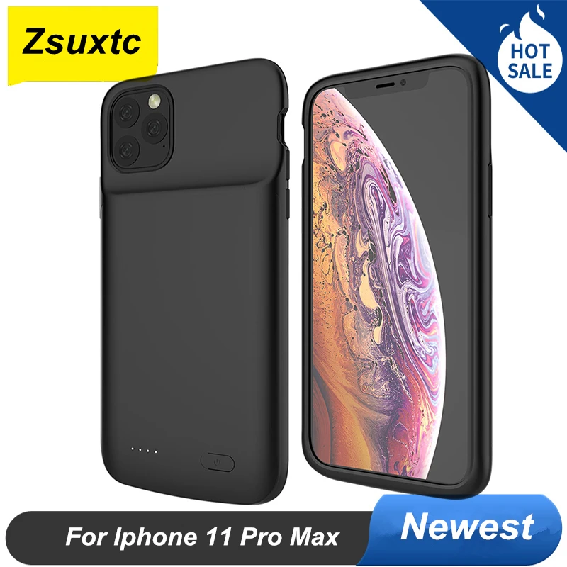 Ультратонкий умный чехол из силикона для iphone 11 Pro Max, 5000 мАч Ультратонкий умный чехол из силикона для iphone 11 Pro Max, 5000 мАч