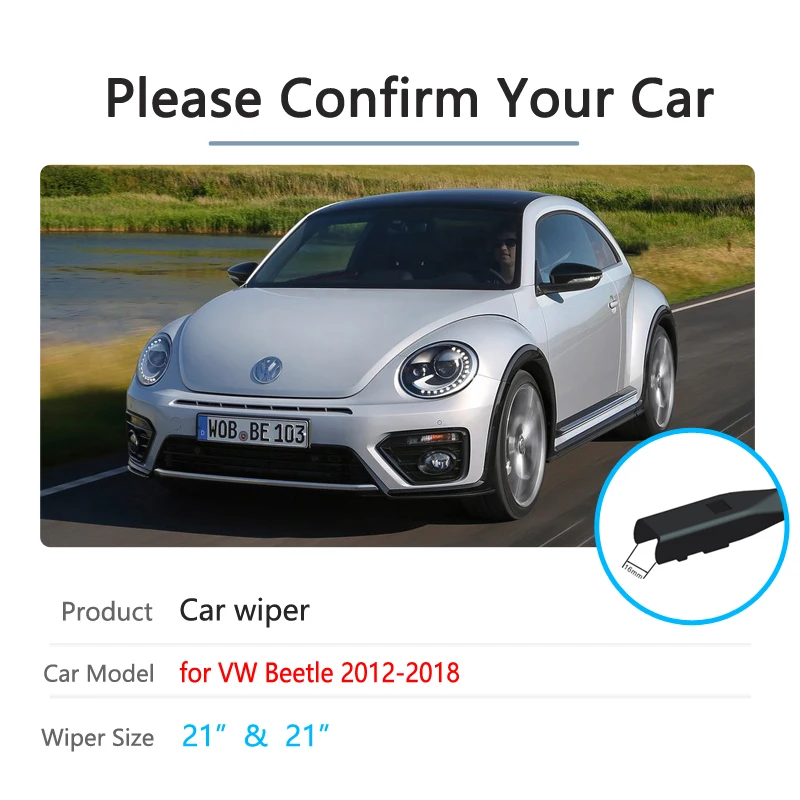 Spazzole Tergicristallo per Volkswagen VW Beetle New Beetle 2012 ~ 2018 Tergicristalli Parabrezza Anteriore 2013 2014 2015 Accessori Auto