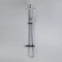 Bathroom Shower Set Polished Chrome Matte Black Rain Faucet Wall-Mounted Thermostatic Valve System 8 - 12\