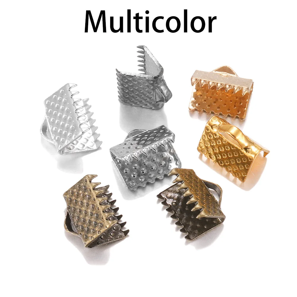 50pcs Cord Crimp End Beads Buckle Tips Clasp cord flat cover clasps For Jewelry Making Findings Diy Necklace Bracelet Connectors image 3