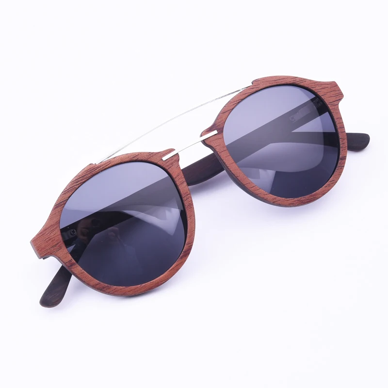 Luxury Designer Rose Wood Sunglasses For Men Women Polarized Double Metal Bridge Brand Sun Glasses 2021 Lagos