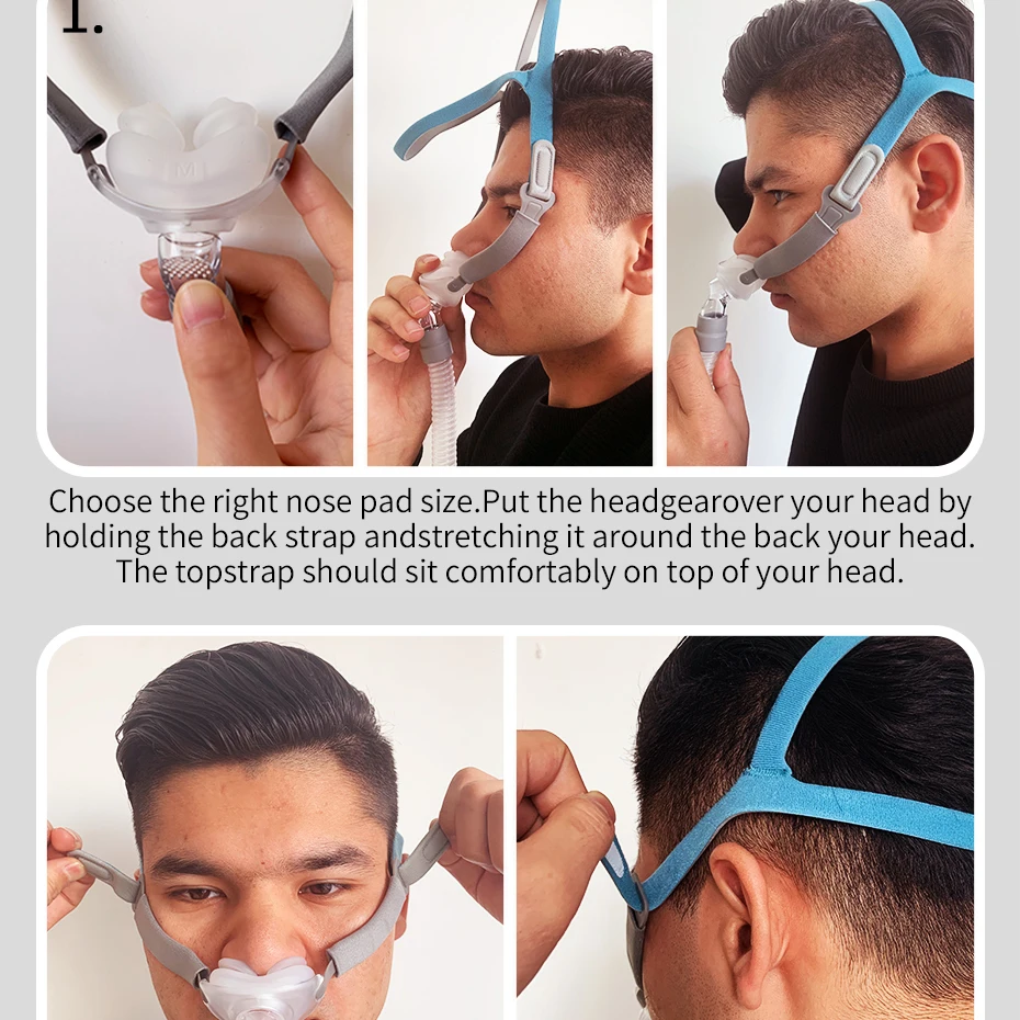 BMC CPAP Nasal Pillow Mask With 3 Size Cushions Adjustable Strap And Small Tubing For Sleep Apnea Stop Snoring Solution Freeship