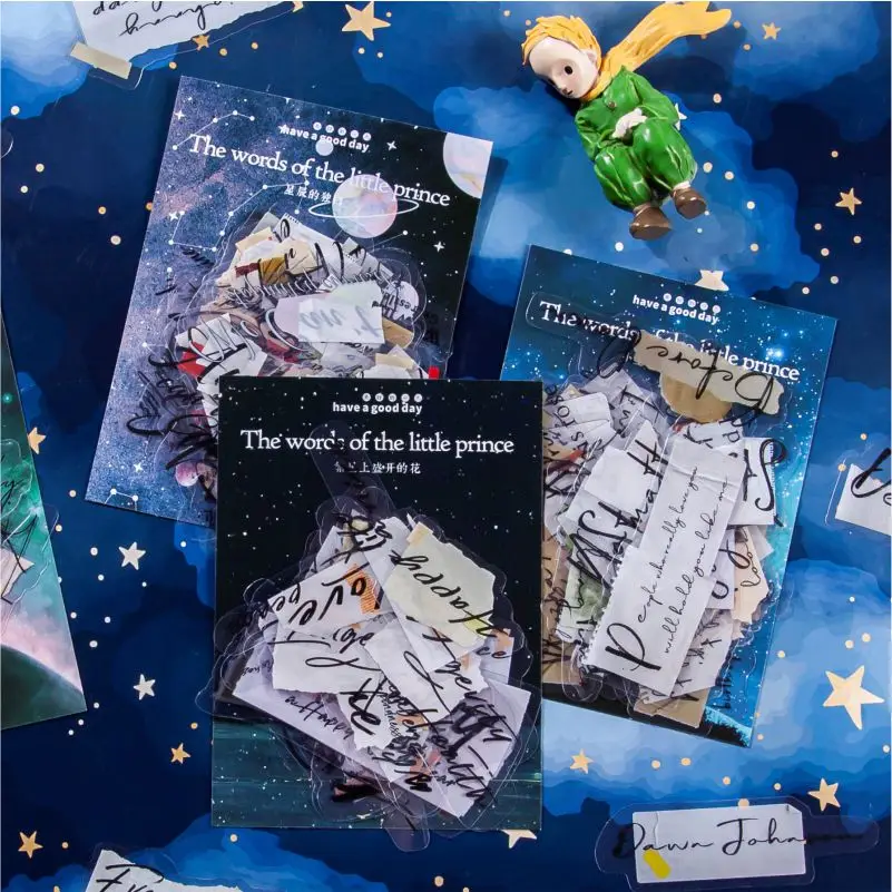 40 Pcs/lot Words Of The Little Prince Journal Decorative Stickers Scrapbooking Stick Label Diary Stationery Album PET Stickers