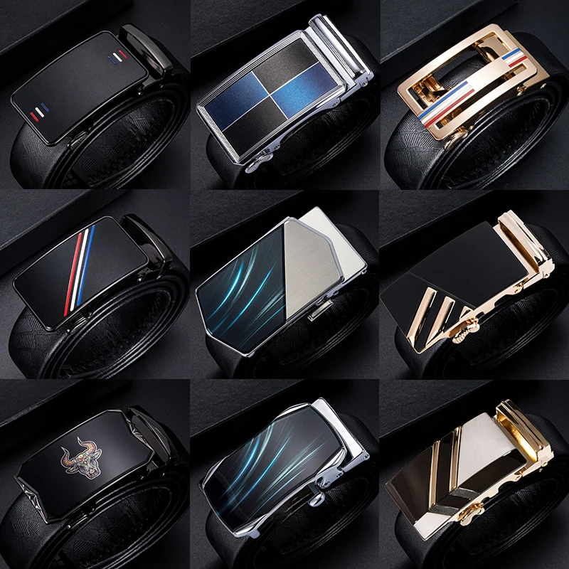 Hi-Tie Luxury Brand Men's belt buckles 3.5cm Width Men's Classic Fashion Alloy Metal Automatic Belt Buckles for Men Cowboy