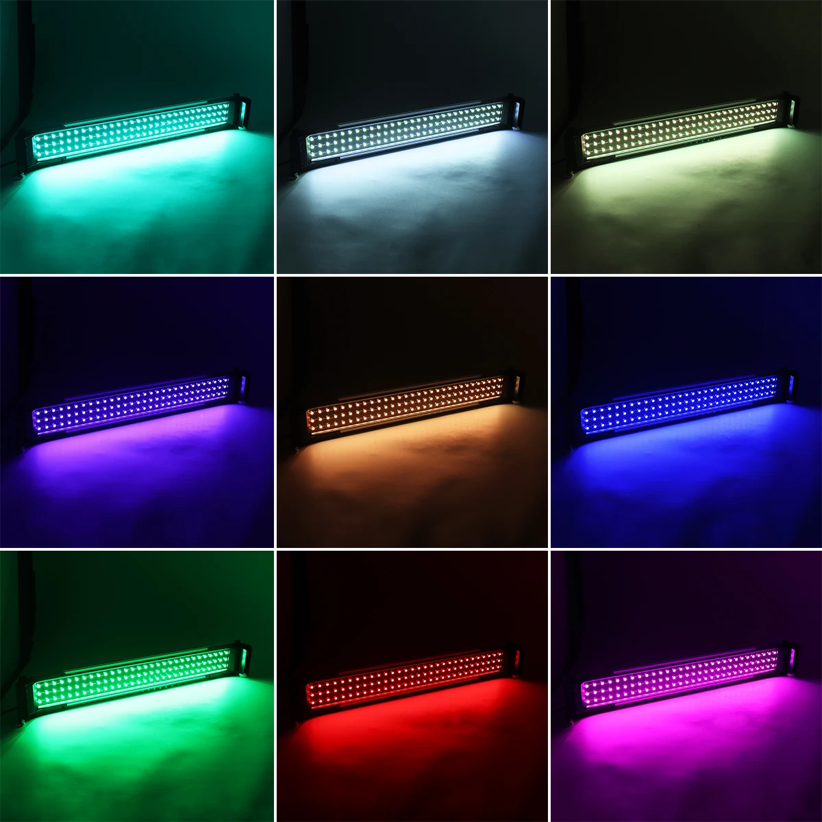 Full Spectrum LED Aquarium Lights RGB Fish Tank Light Extendable Brackets Lamp with Remote Control