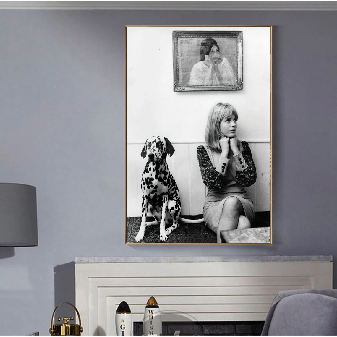 Marianne Faithfull Dalmatian Poster, actress, singer, Mick Jagger's mistress, Vintage Photography, Home Décor, Fashion