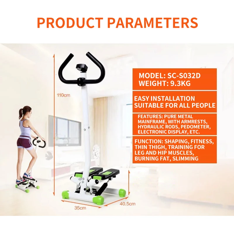 Indoor Handrail Mini Stepper Machine Fitness Stepper Exerciser Men Women Slimming Weight Loss Training Sports Equipment For Home