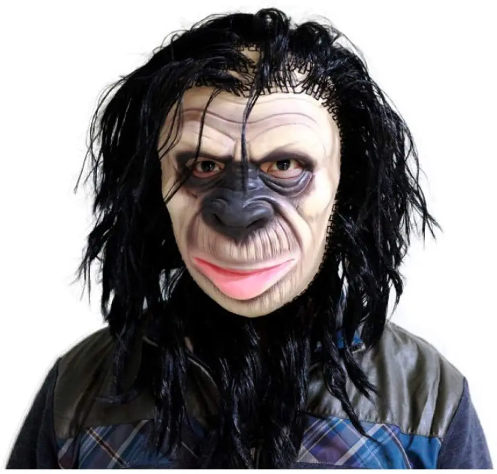 Realistic Latex Gorilla Mask Animal Chimp Mask Halloween Costume Adult Fancy Dress Carnival Party