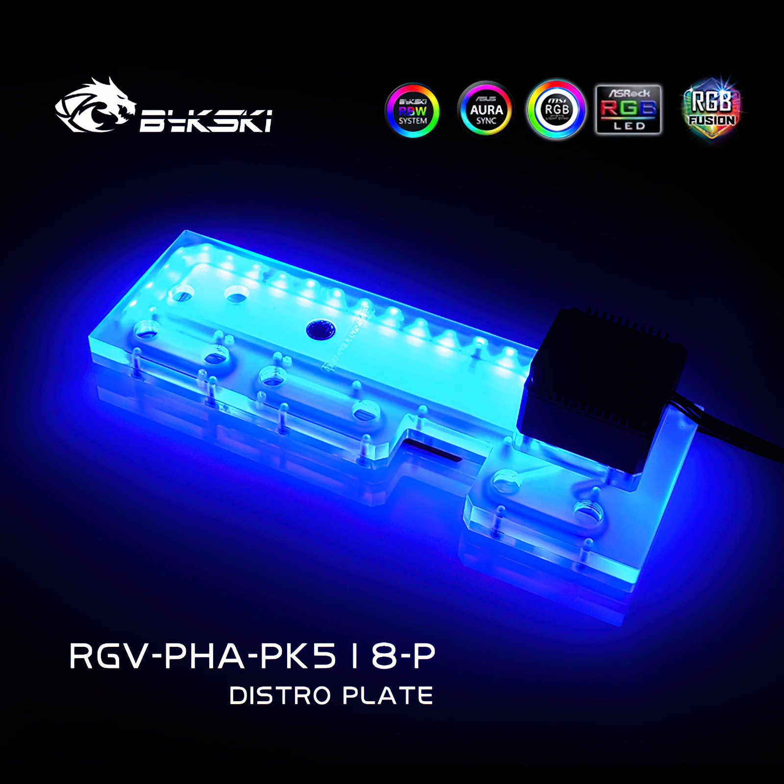 Bykski-Depósito de placa astro de refrigeración por agua RGB para Phanteks PK518/600S, carcasa de chasis, RGV-PHA-PK518-P