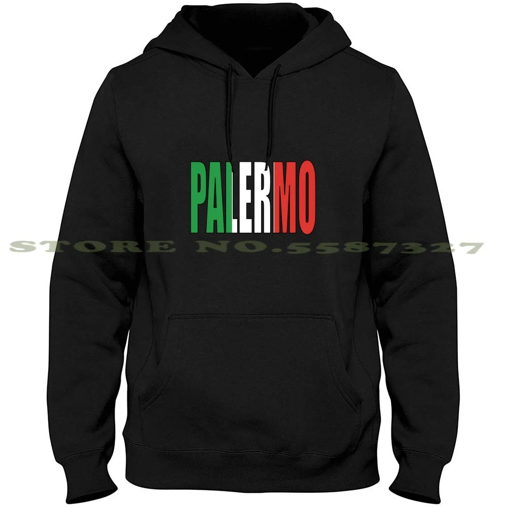 Palermo. Long Sleeve Hoodie Sweatshirt Italy Italia Roman Senate S P Q R Emperor Empire Flag Eu Europe Logo Green White