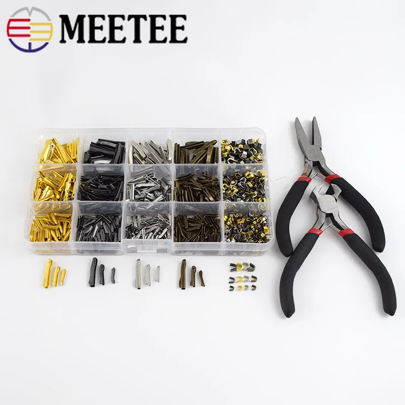 1set Metal Zipper Double Open Latch Repair Kits Tool for 3# 5# 8#  Non-slip Stopper DIY Coat U Shape Top Stop Replacement