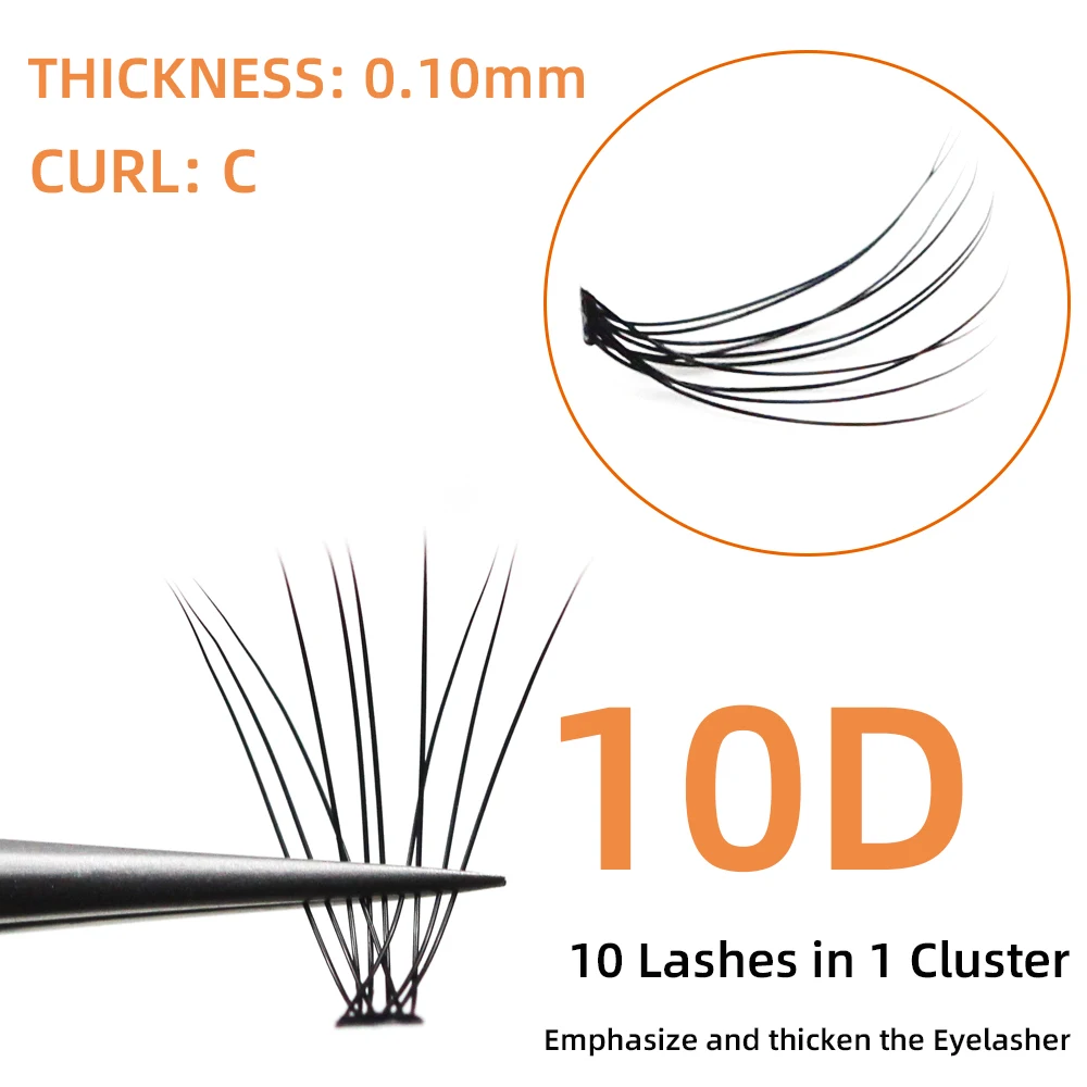 Anlinnet  Individual Eyelash Extensions, 1 Box Large Capacity, 60 Strands, 10D, 0.1mm Thick, Real Mink Strip, Natural Style