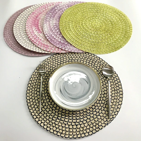 Coaster Table Mat Ramie Insulation Pad Solid Round Design Placemats Paper Non Slip Kitchen Accessories