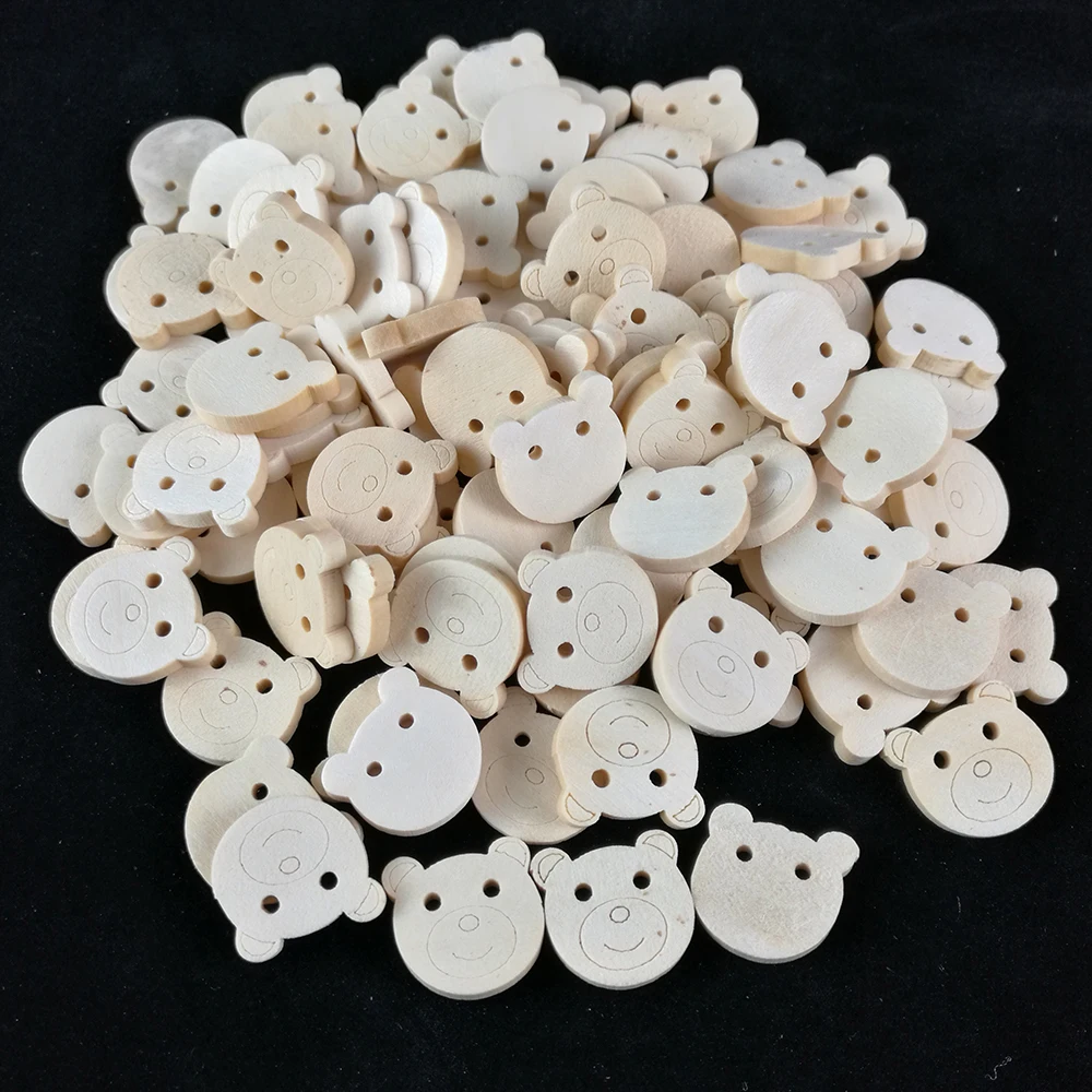 50PCS 20MM Mixed Cartoon Holz Hand Nähen Tasten für Kinder Kleidung Scrapbooking Dekorative Botones Handwerk DIY Zubehör