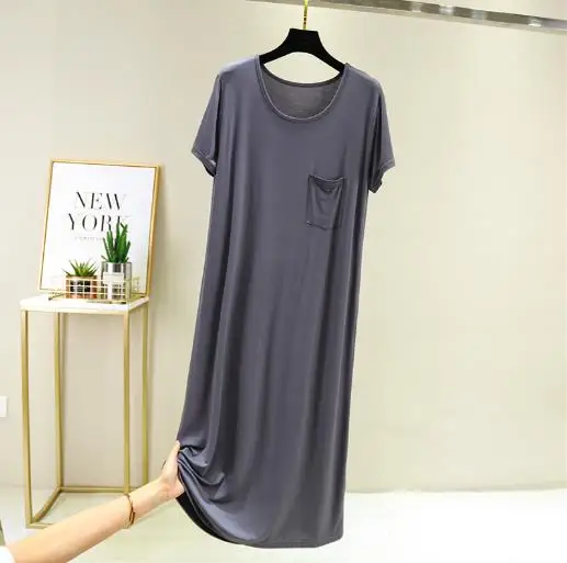 New spring summer night dress women short sleeve nightshirt modal cotton sleepwear nightgowns loose night gown female nightdress